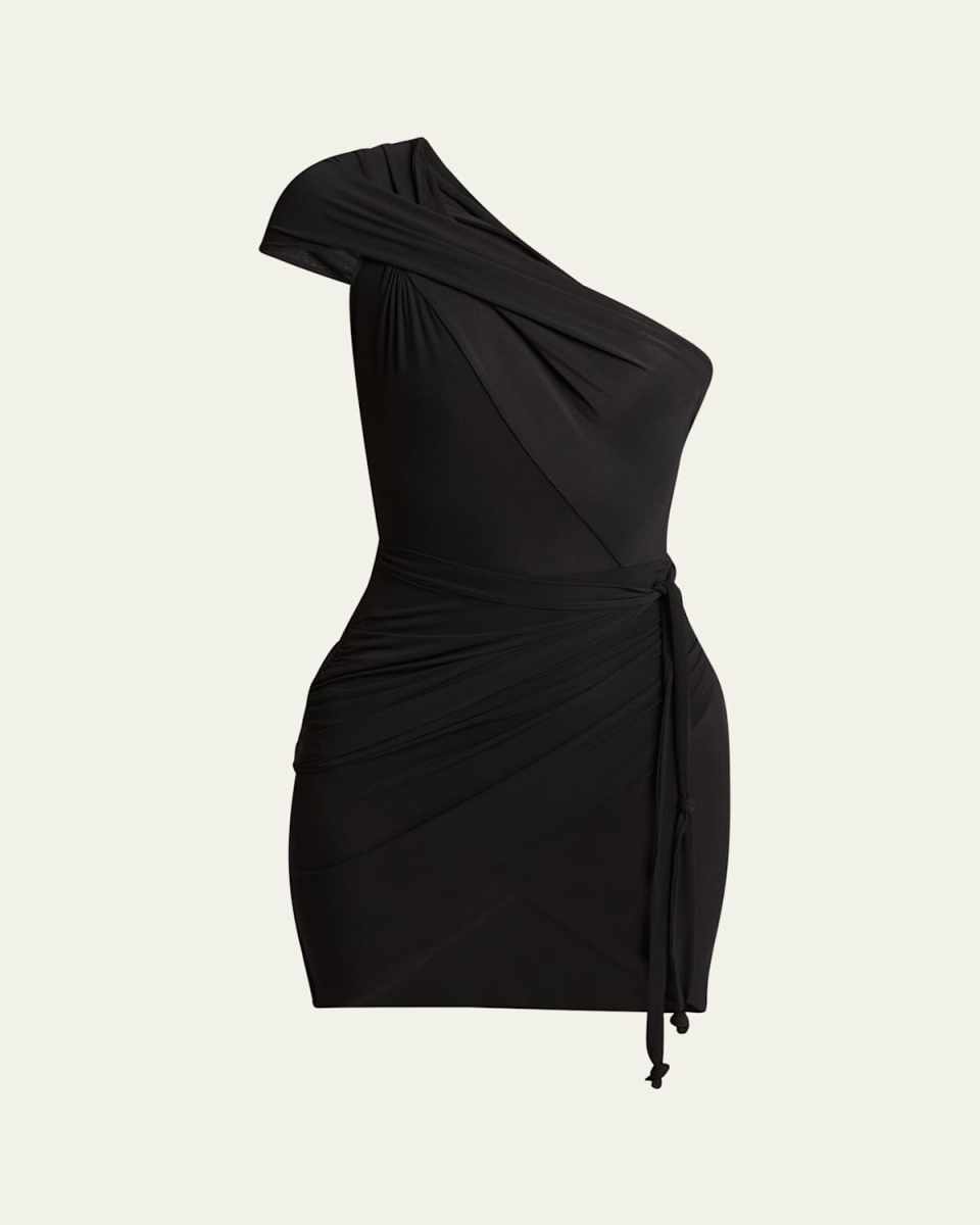 Ewany One-Shoulder Mini Jersey Dress